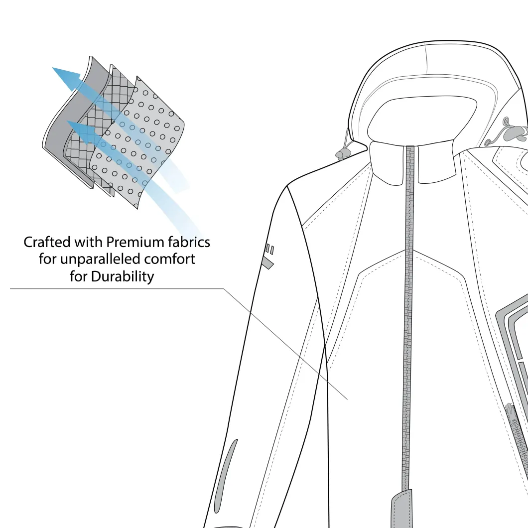 Bela Breeze Men's Softshell Jacket Removable Hood Black/Grey
