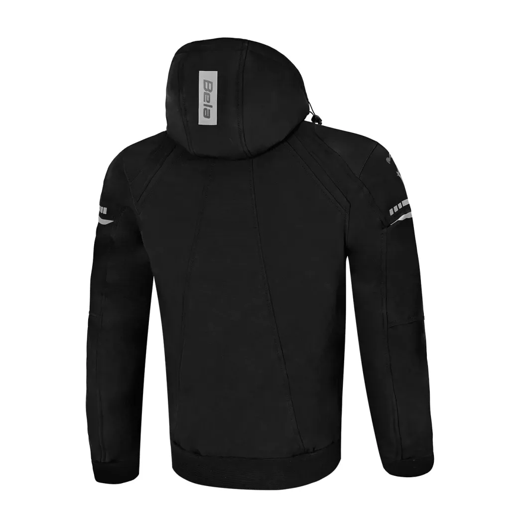 Bela Breeze Men's Softshell Jacket Removable Hood Black/Grey