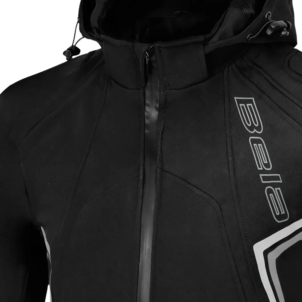 Bela Breeze Men's Softshell Jacket Removable Hood Black/Grey