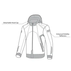 Bela Breeze Men's Softshell Jacket Removable Hood Black/Grey