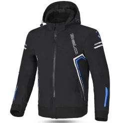 Bela Breeze Men's Softshell Jacket Removable Hood Black/Blue