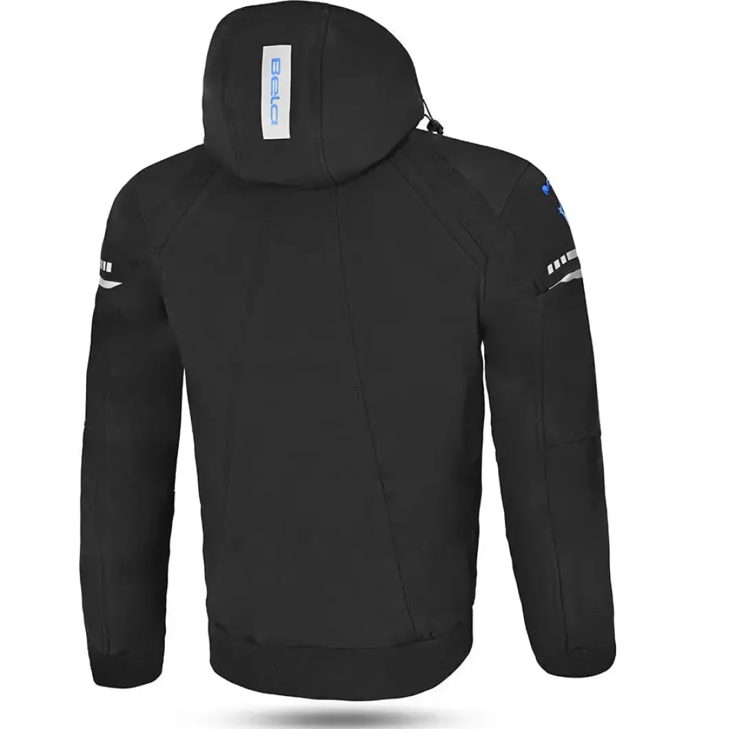 Bela Breeze Men's Softshell Jacket Removable Hood Black/Blue