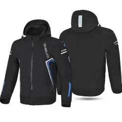 Bela Breeze Men's Softshell Jacket Removable Hood Black/Blue