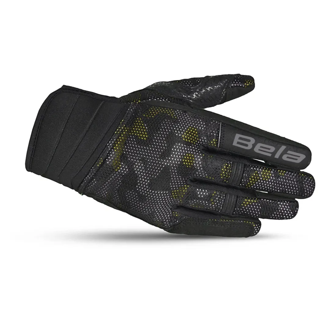 BELA Cirus Camo Summer Fabric Gloves Black/Fluorescent Yellow/Camo