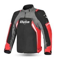 Bela Cordaniel Motorcycle Jacket Black Dark Grey Red