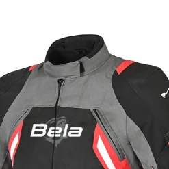 Bela Cordaniel Motorcycle Jacket Black Dark Grey Red