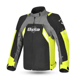 Bela Cordaniel Motorcycle Jacket Black/Dark Grey/Fluor Yellow