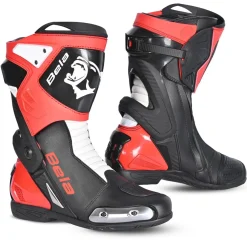 Bela Corsa Turbo Track Motorcycle Boots Black Red