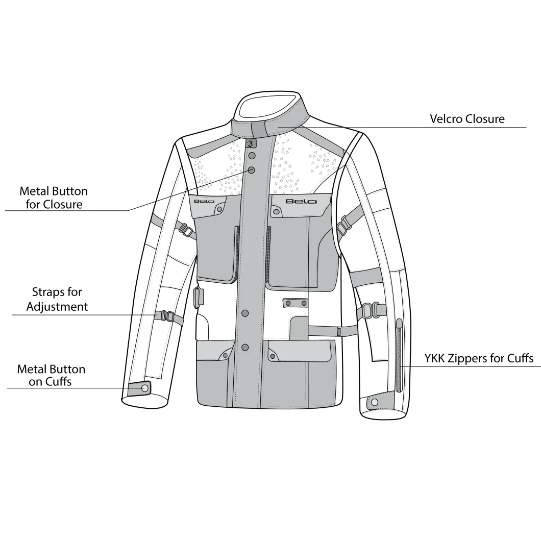 Bela Cross Road Extreme WP Men's Three-Layer Motorcycle Jacket (Removable Sleeves)