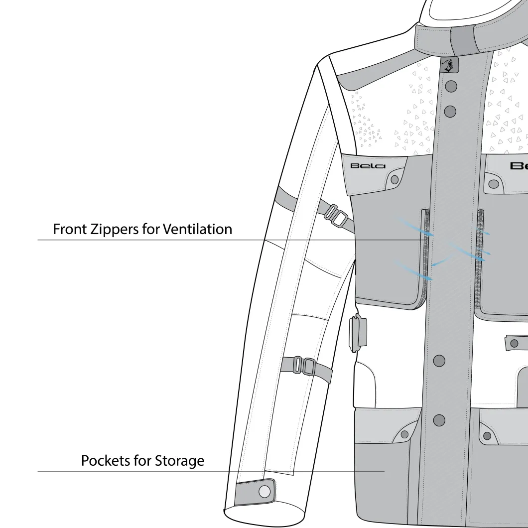 Bela Cross Road Extreme WP Men's Three-Layer Motorcycle Jacket (Removable Sleeves)