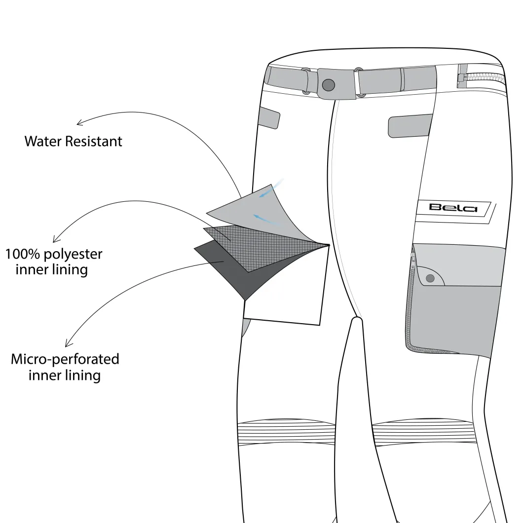 BELA CROSSROAD EXTREME WP PANTALONI DI MOTO UOMO TESSUTO GHIACCIO BLU NERO