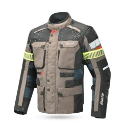 Bela Cross Road Extreme WP Three-Layer Motorcycle Jacket for Men Navy Blue / Brown (Removable Sleeves)