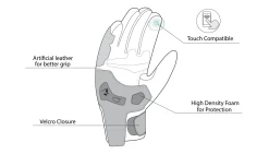 BELA - Daring Man Fabric Gloves Green/Black/Grey