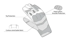 BELA - Daring Man Fabric Gloves Green/Black/Grey
