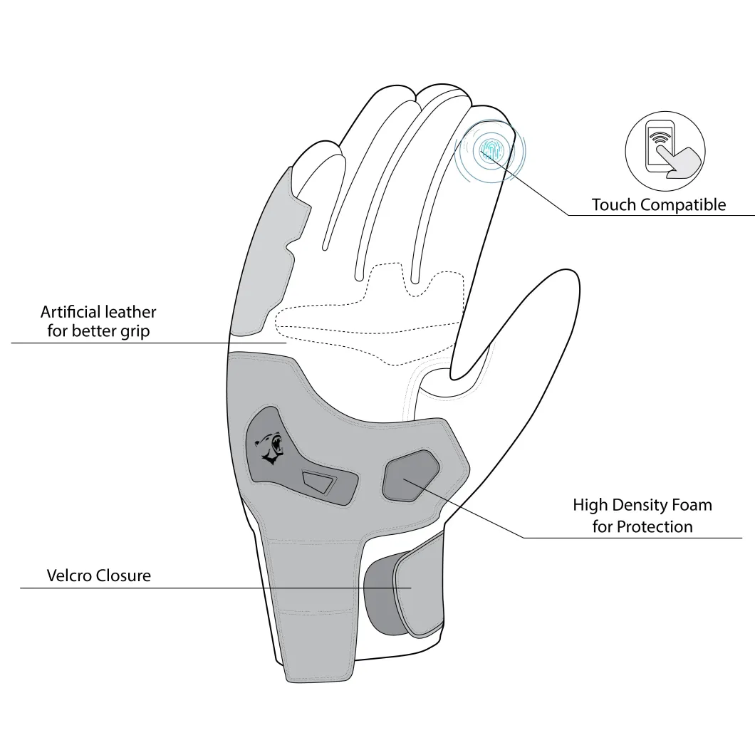 Bela Daring Men's Black Fabric Gloves