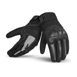 Bela Drift Man Black Fabric Motorcycle Gloves