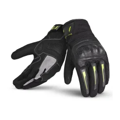 Bela Drift Man Fabric Motorcycle Gloves Black Yellow