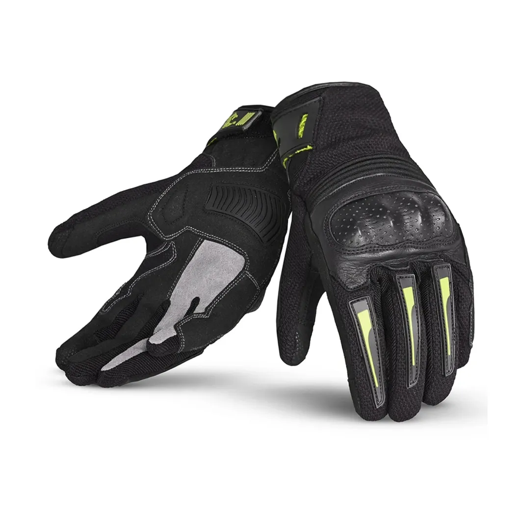 Bela Drift Man Fabric Motorcycle Gloves Black Yellow