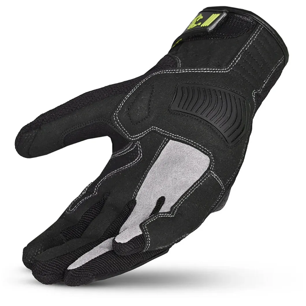 Bela Drift Man Fabric Motorcycle Gloves Black Yellow