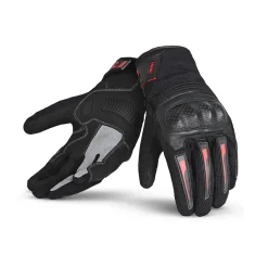 Bela Drift Women's Fabric Motorcycle Gloves Black Red