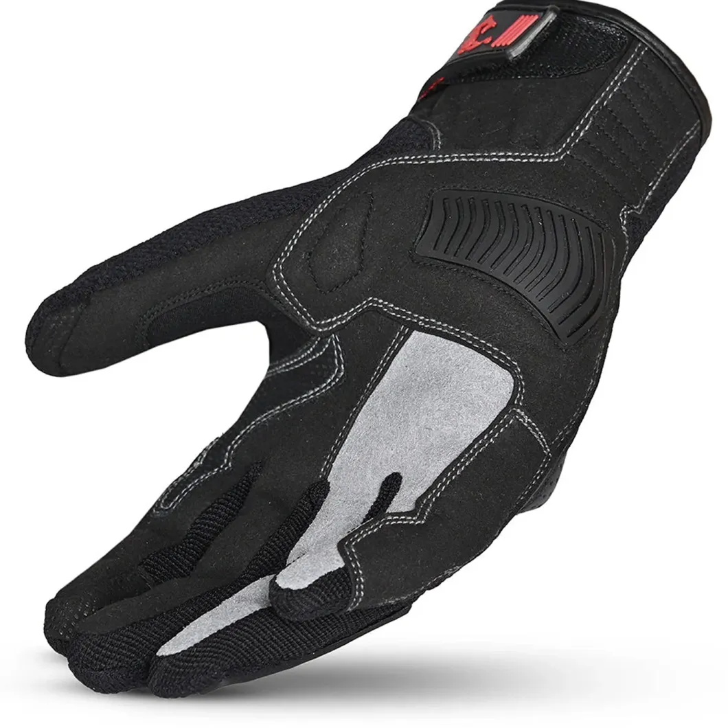 Bela Drift Women's Fabric Motorcycle Gloves Black Red