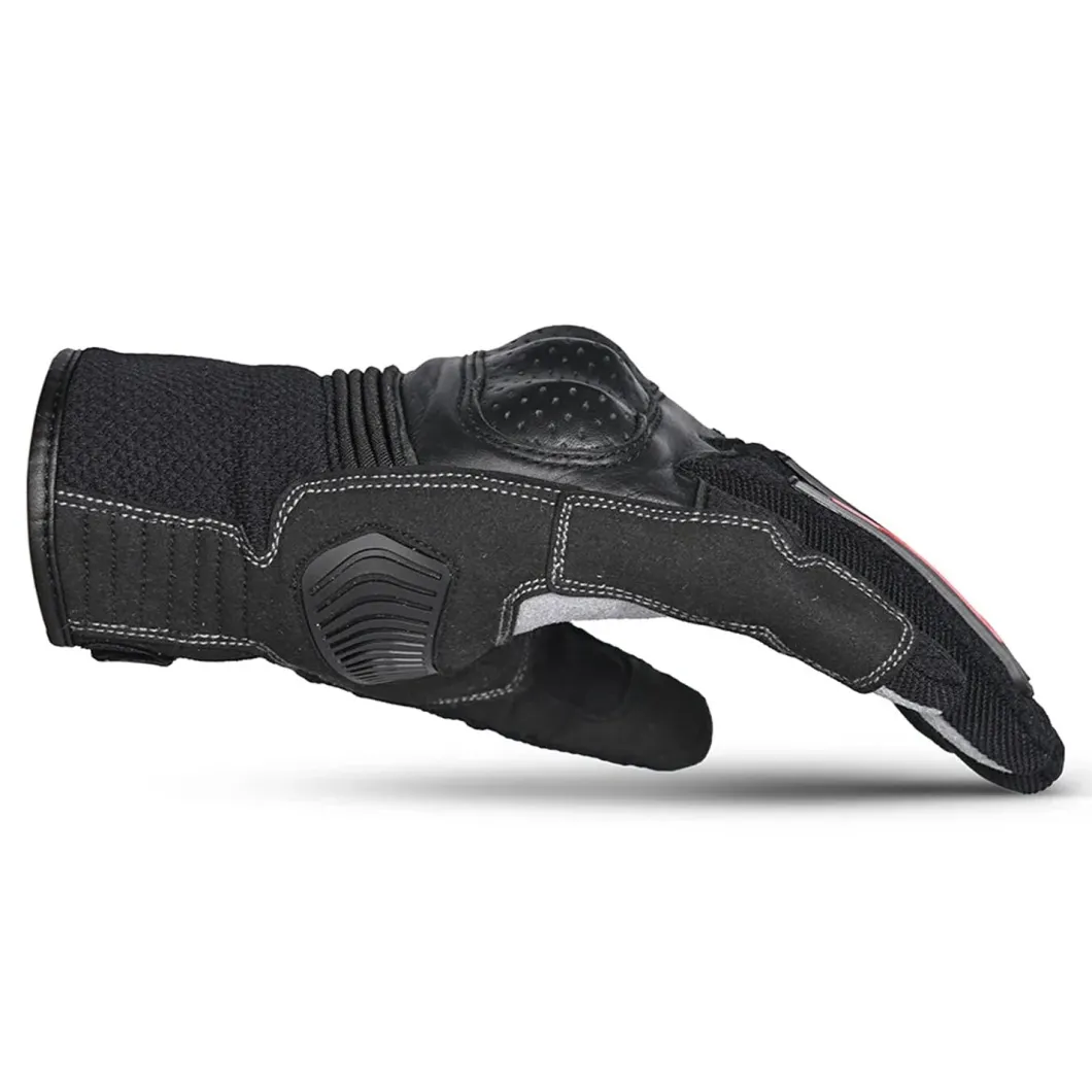 Bela Drift Women's Fabric Motorcycle Gloves Black Red