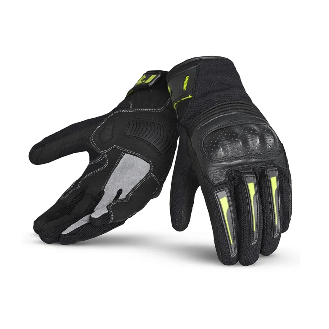 Bela Drift Women's Motorcycle Gloves Fabric Black Yellow