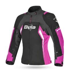 BELA ELANUR GIACCA DI MOTO DONNA NERO ANTRACITA ROSO