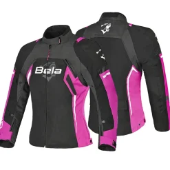 BELA ELANUR GIACCA DI MOTO DONNA NERO ANTRACITA ROSO