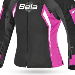 BELA ELANUR GIACCA DI MOTO DONNA NERO ANTRACITA ROSO