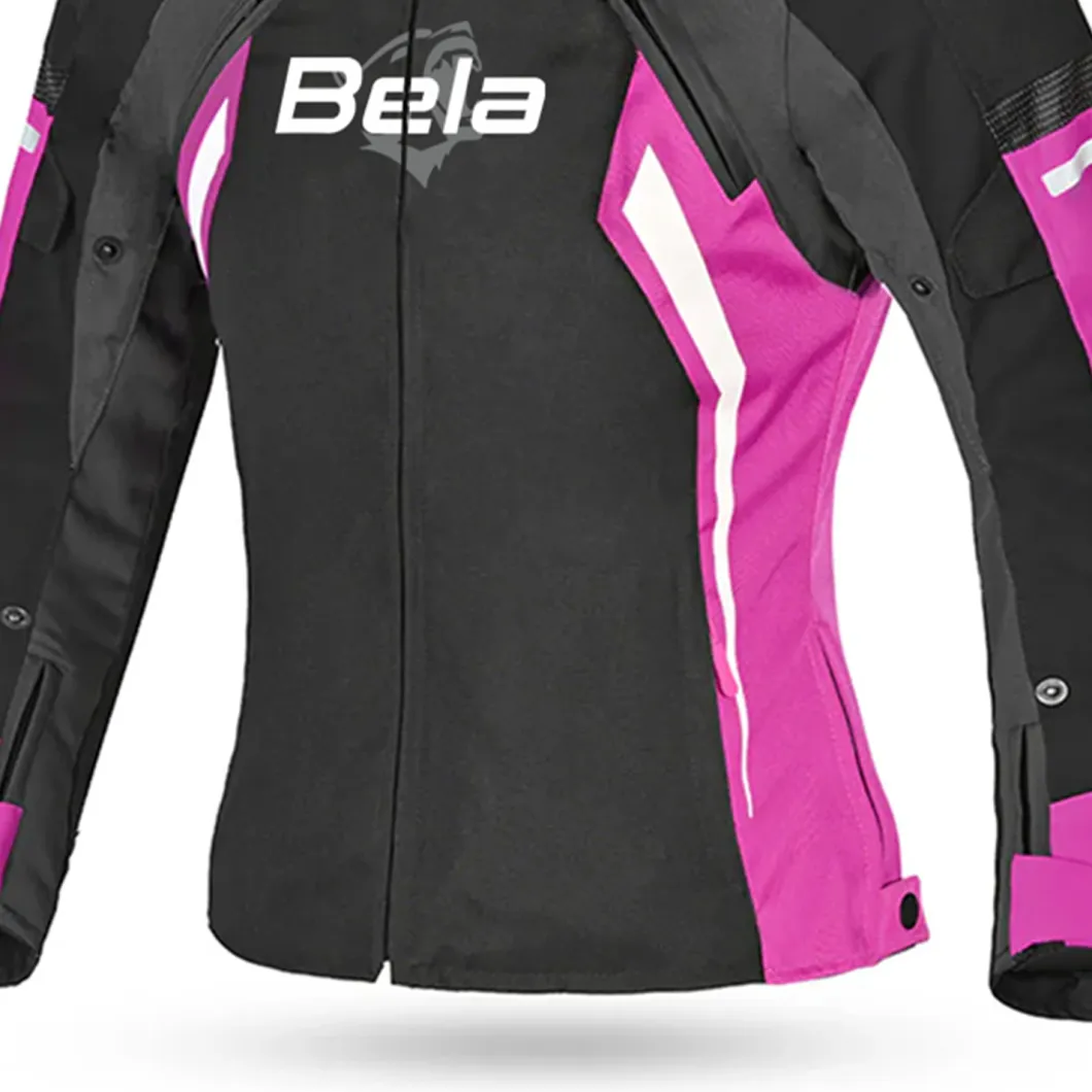 BELA ELANUR GIACCA DI MOTO DONNA NERO ANTRACITA ROSO