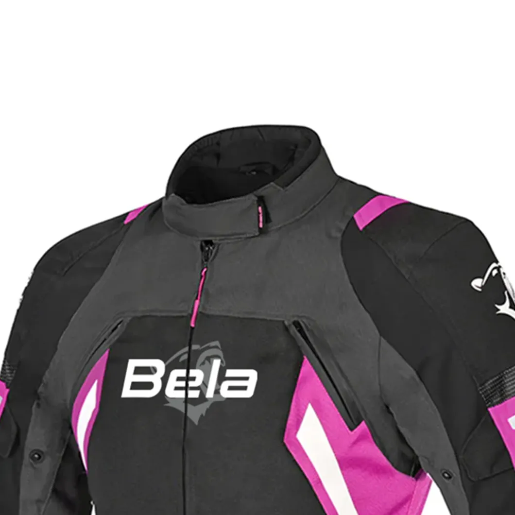 BELA ELANUR GIACCA DI MOTO DONNA NERO ANTRACITA ROSO