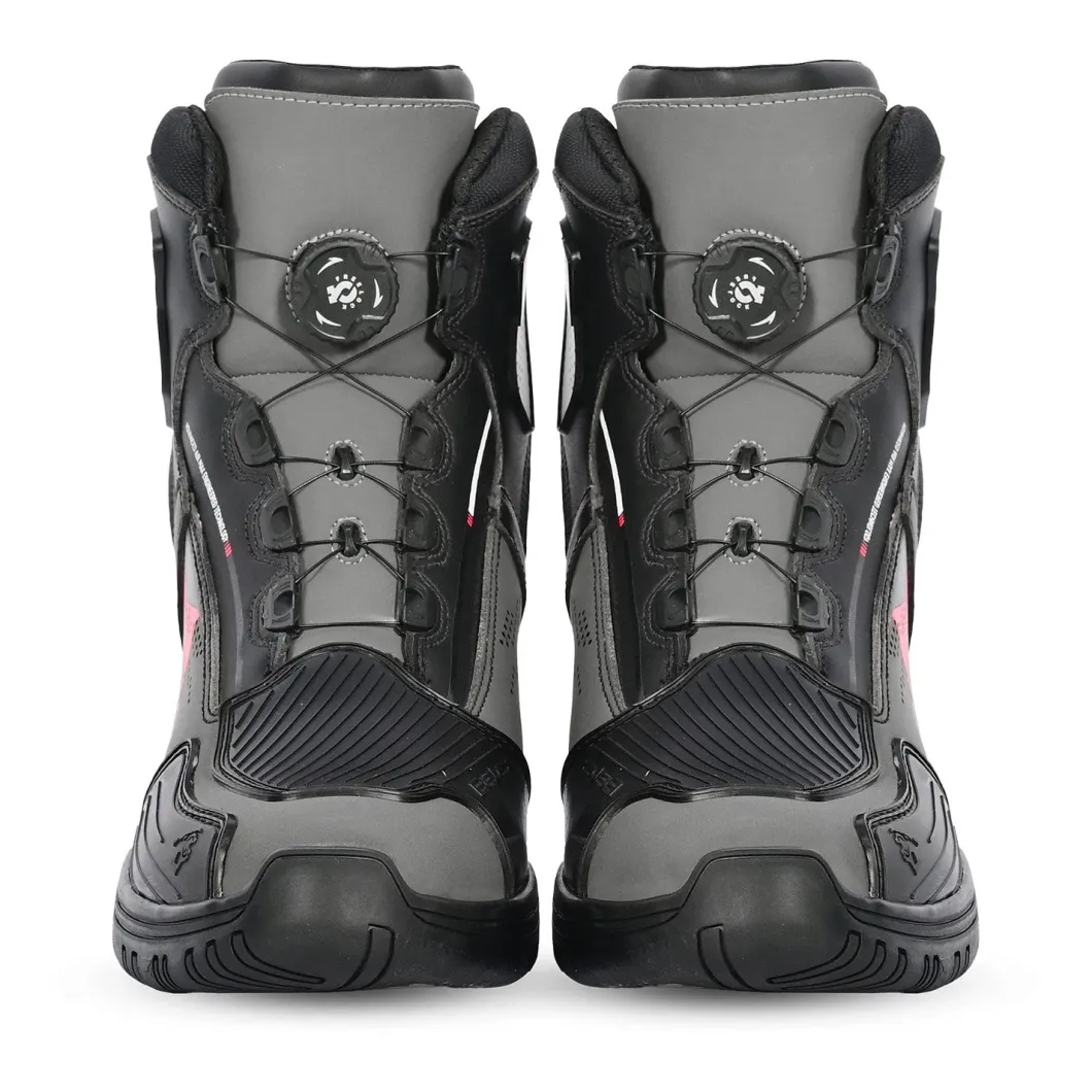 BELA EXTREME FORCE WOMEN'S MOTORCYCLE BOOTS BLACK GREY RED