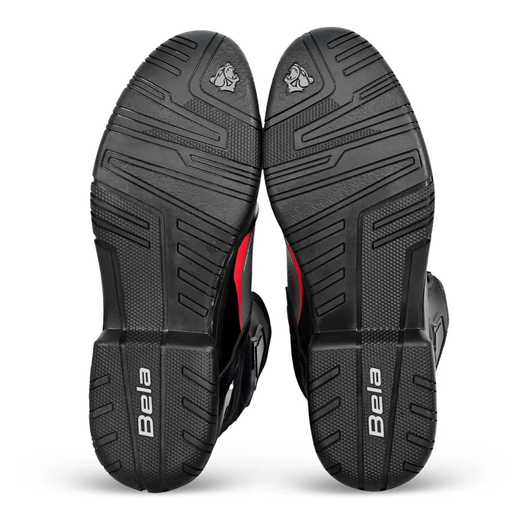 BELA EXTREME FORCE WOMEN'S MOTORCYCLE BOOTS BLACK GREY RED