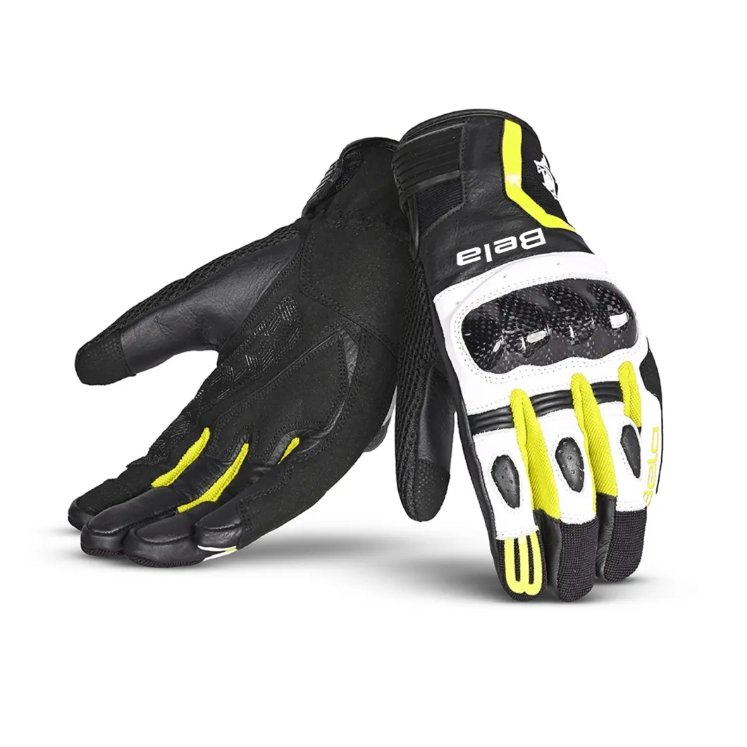 Bela - Gloves Piel Air Flow Lady Black/white/amarillo