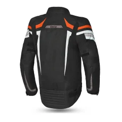 BELA HIGHLAND GIACCA DI MOTO UOMO NERO BIANCO ARANCIONE