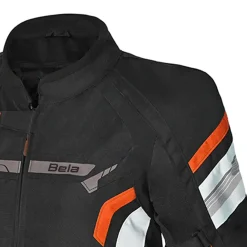 BELA HIGHLAND GIACCA DI MOTO UOMO NERO BIANCO ARANCIONE