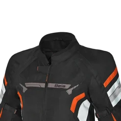 BELA HIGHLAND GIACCA DI MOTO UOMO NERO BIANCO ARANCIONE