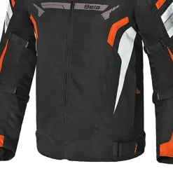 BELA HIGHLAND GIACCA DI MOTO UOMO NERO BIANCO ARANCIONE