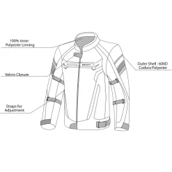 BELA HIGHLAND MEN'S MOTORCYCLE JACKET BLACK GREY