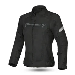 BELA HIGHLAND WOMEN'S MOTORCYCLE JACKET IN BLACK GREY FABRIC