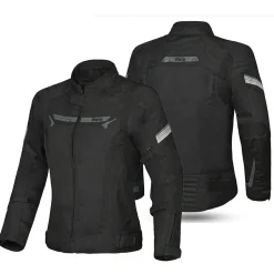 BELA HIGHLAND WOMEN'S MOTORCYCLE JACKET IN BLACK GREY FABRIC