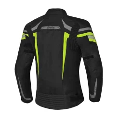 BELA HIGHLAND WOMEN'S MOTORCYCLE JACKET BLACK GREY AND YELLOW FABRIC