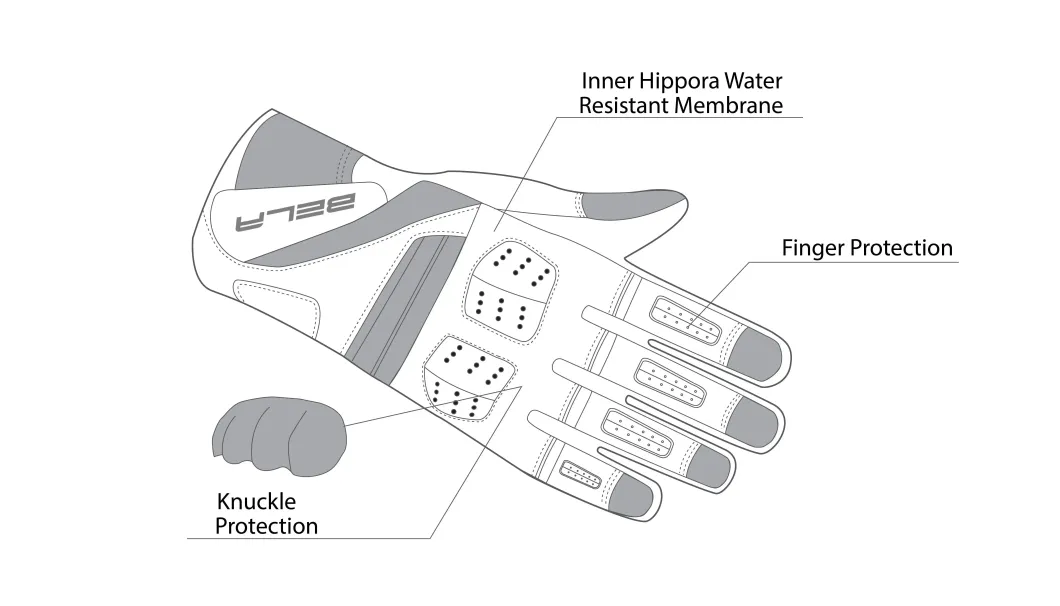 Bela Highway Winter Gloves Black Grey