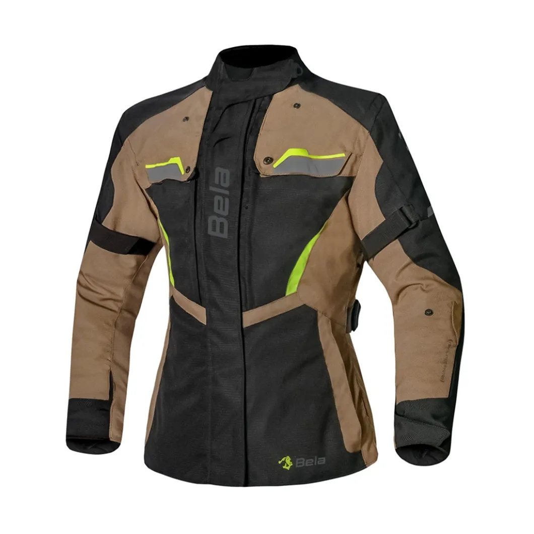 BELA HURRICANE 3 IN 1 GIACCA DI MOTO DONNA NERO SABBIA GIALLO FLUO