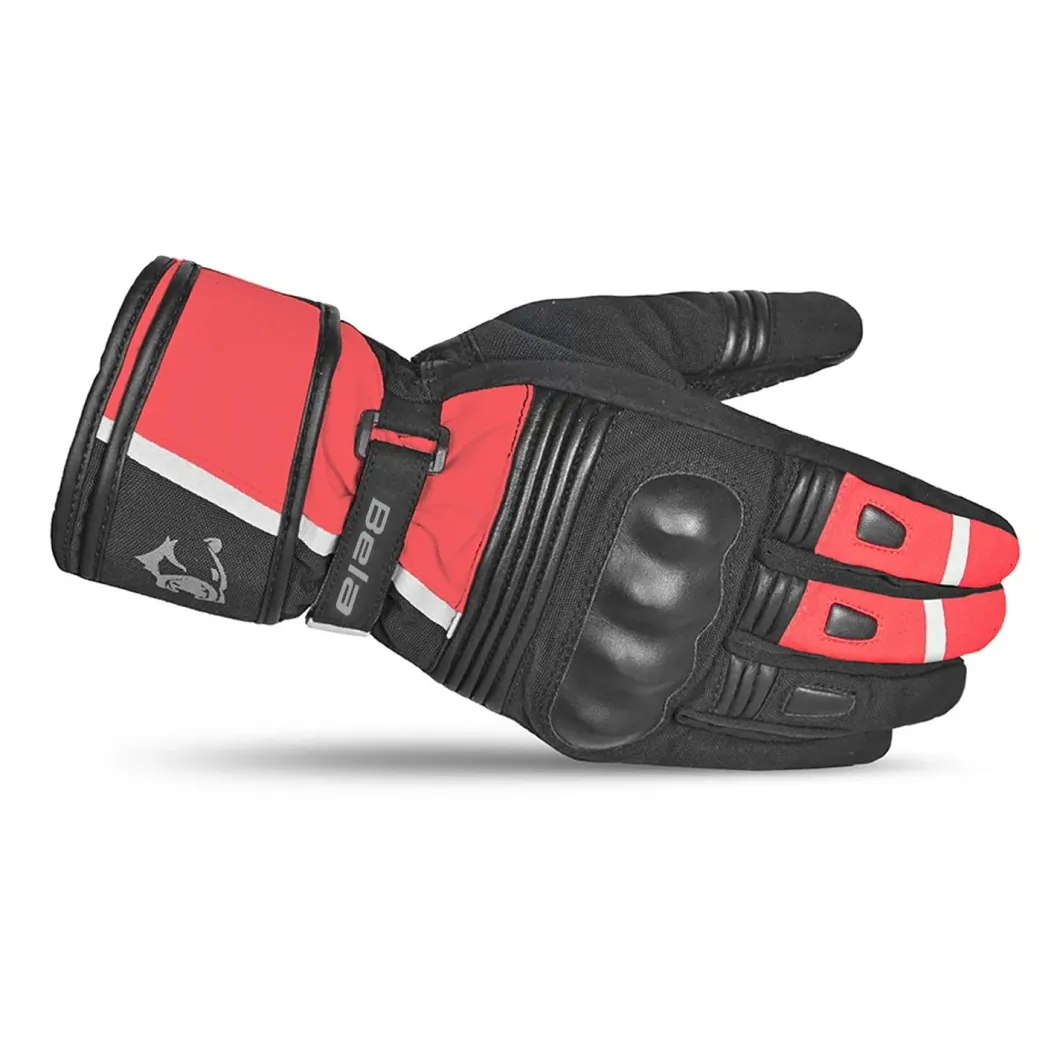 Bela Ice Winter WP Motorcycle Gloves Black/Red