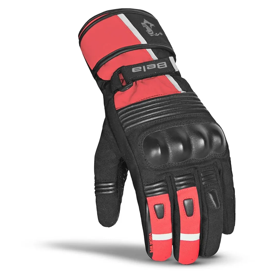 Bela Ice Winter WP Motorcycle Gloves Black/Red