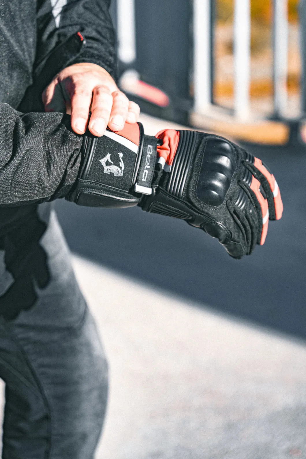 Bela Ice Winter WP Motorcycle Gloves Black/Red
