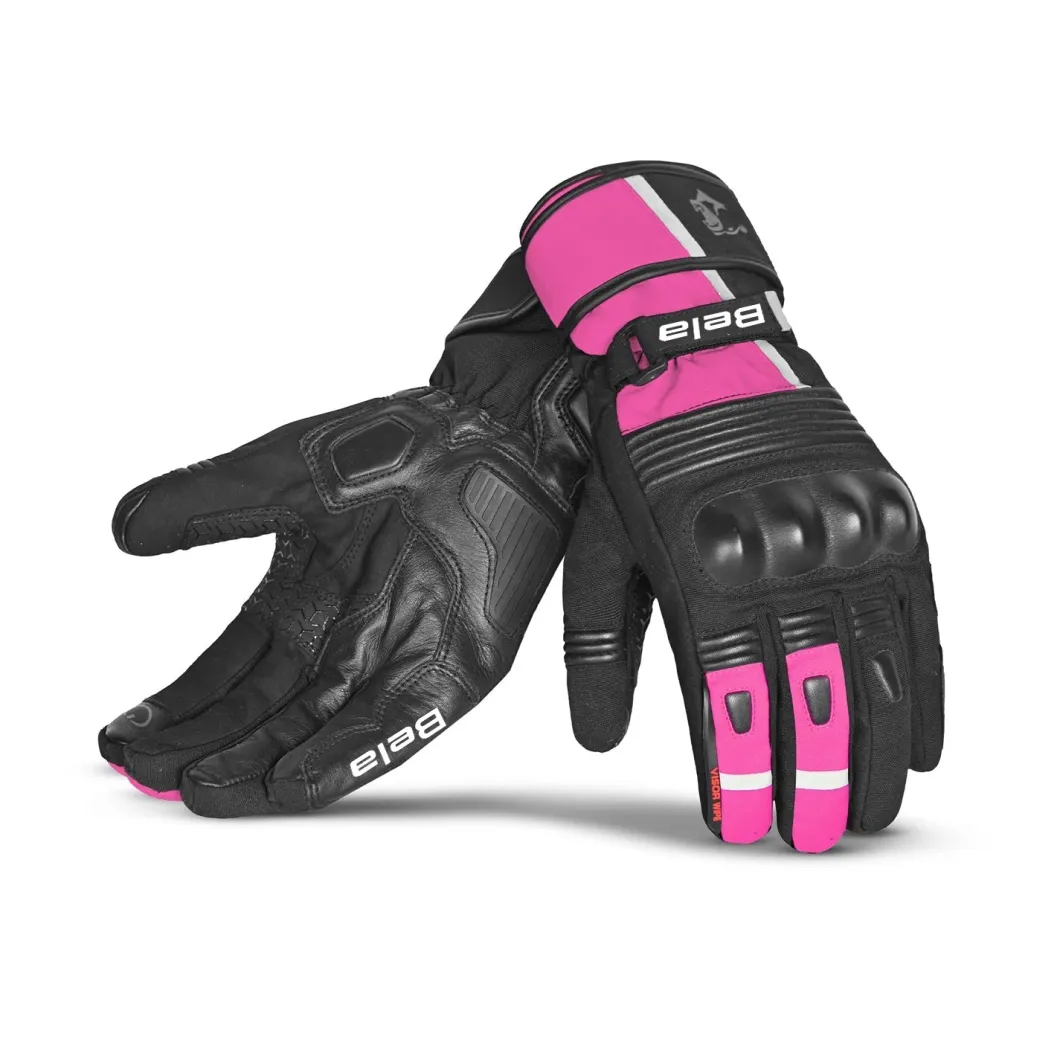 Bela Ice Winter WP Women's Motorcycle Gloves Black Pink