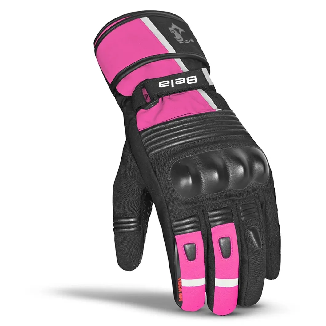 Bela Ice Winter WP Women's Motorcycle Gloves Black Pink